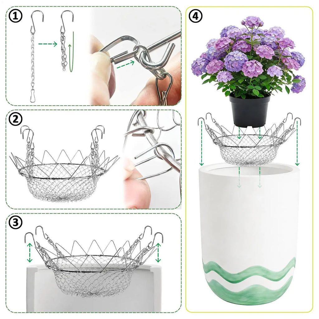 Adjustable Hanging Basket Plant Riser – Indoor & Outdoor Hanging Plant Riser PLUSH