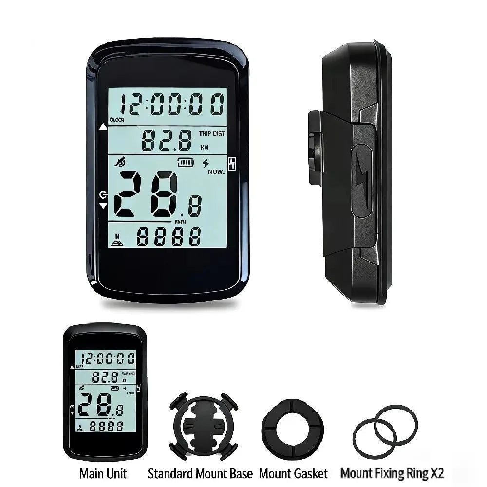 GPS Bike Speedometer 2.4" Screen Rechargeable Cycling Computer GPS Cycling Computer PLUSH Bicycle Computer