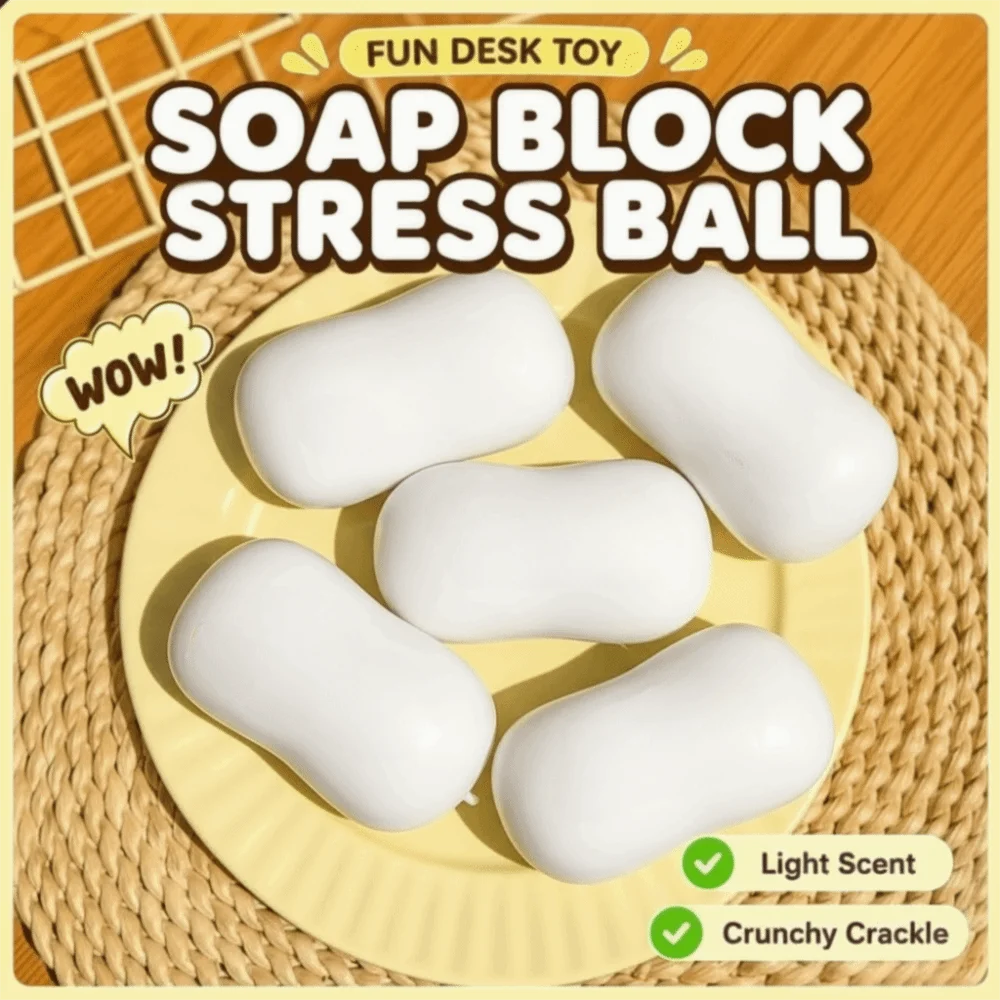 Realistic Soap Squishy Slow-Rise Squeeze Fidget Toy – 3 Colors Squishy Fidget Toy PLUSH