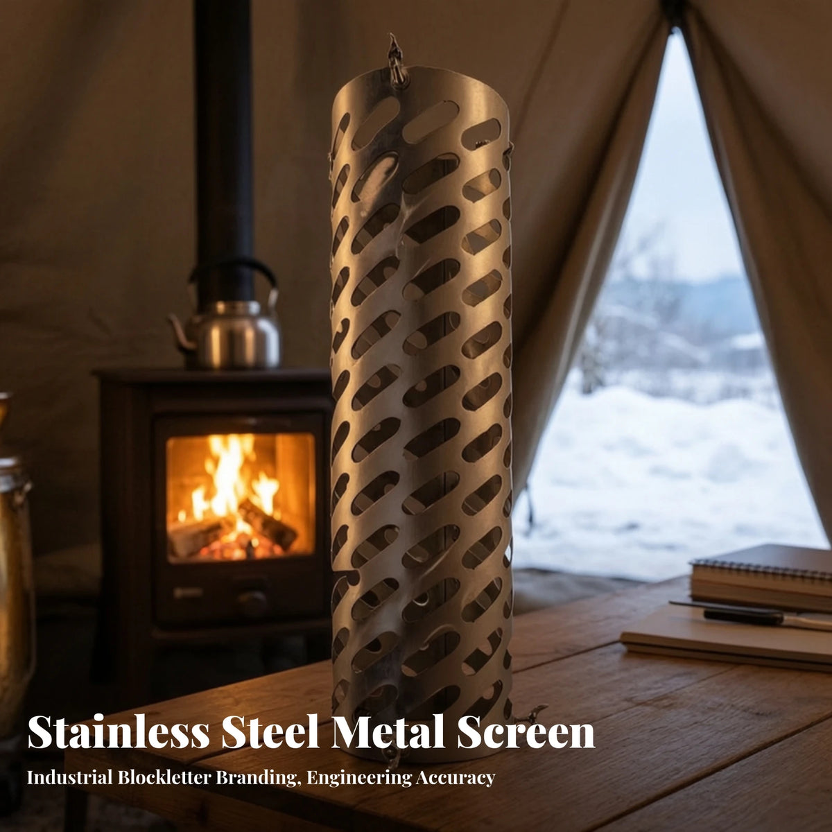 Stainless Steel Perforated Chimney Guard – Camping Stove Flue Stove Flue Guard PLUSH