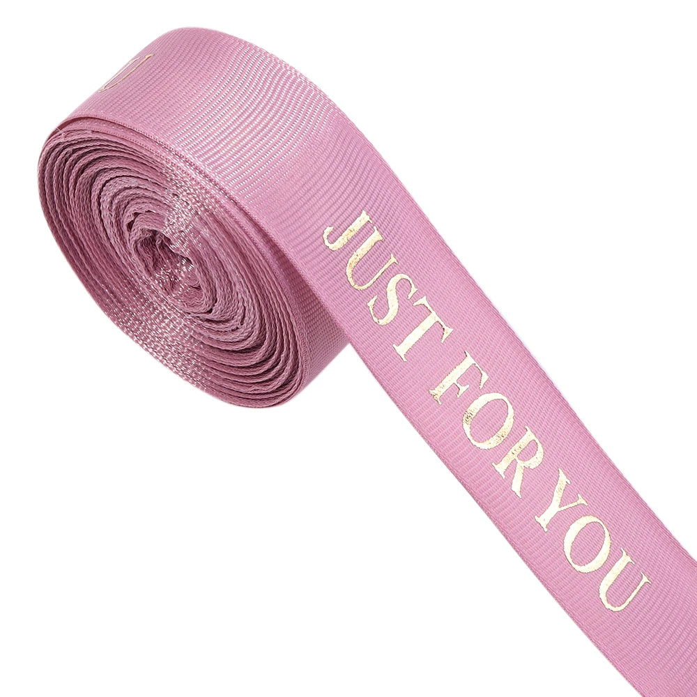 "Just For You" Printed Polyester Ribbon 25mm 10 Yards DIY Decorative Craft Ribbon PLUSH purple