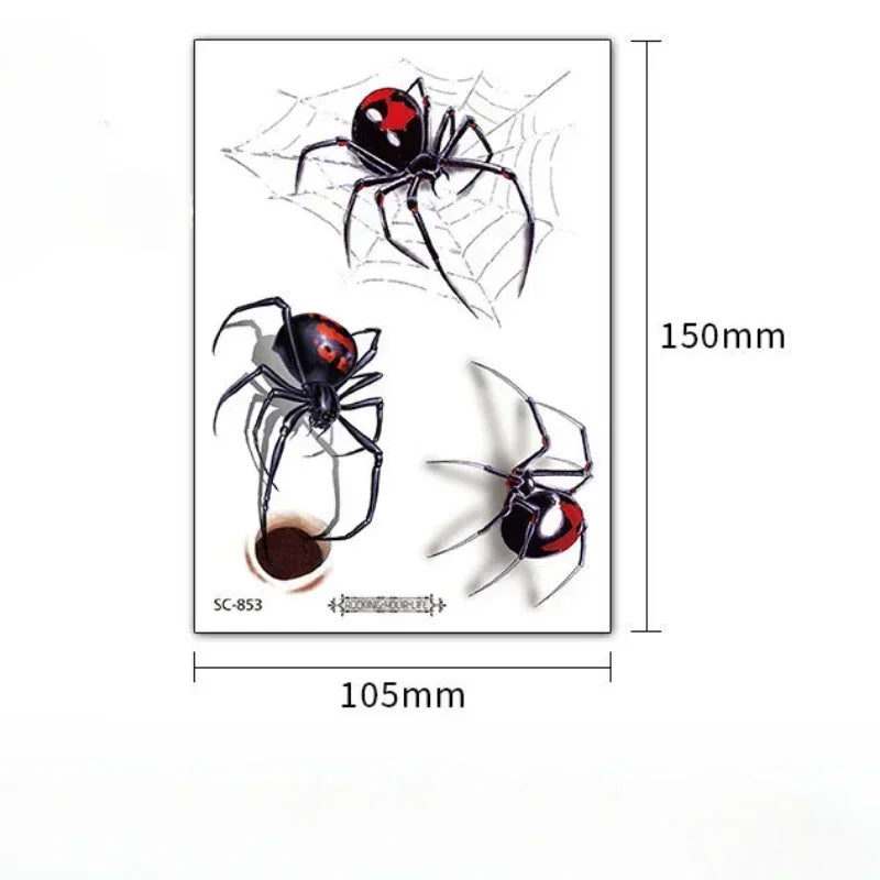 Spider Temporary Tattoo Sticker – Herbal Ink, Lasts 1-2 Weeks Temporary Tattoo Sticker PLUSH