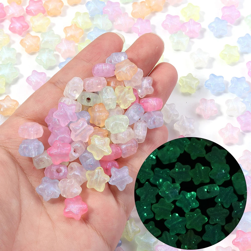 100pcs Acrylic Star Spacer Beads 10mm – DIY Jewelry Making Acrylic Spacer Beads PLUSH