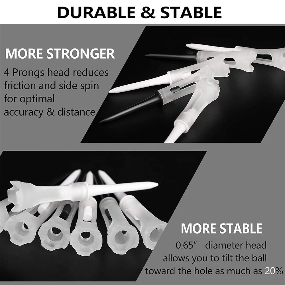 83mm Low Resistance Golf Tees 10-Pack | Plastic Training Tees Golf Tees PLUSH