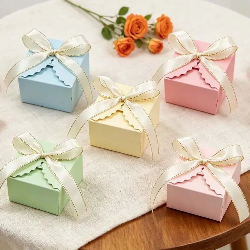 Kraft Paper Gift Boxes with Ribbon 10/20pcs – Party Favors Party Favor Boxes PLUSH