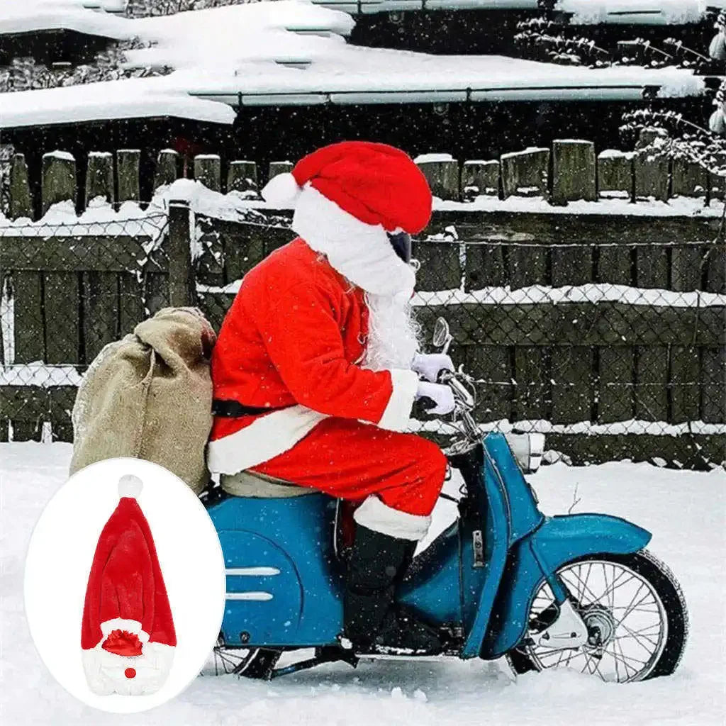 Santa Motorcycle Helmet Cover – Christmas Full Face Hat Decor Helmet Cover PLUSH