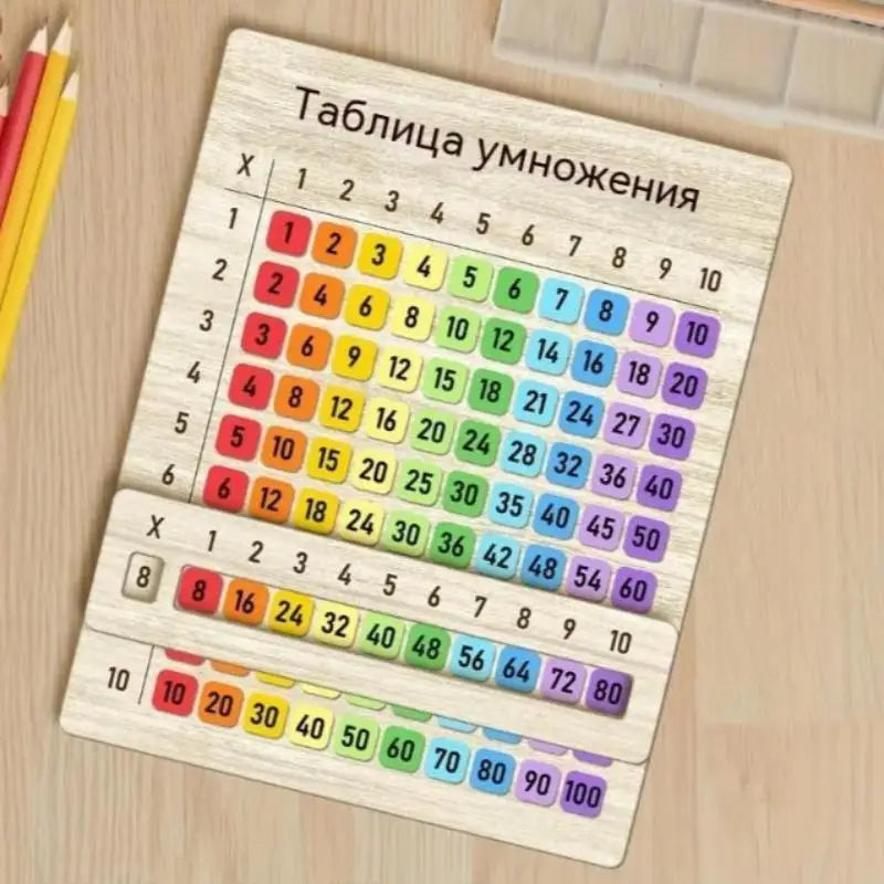 Colorful Wooden Multiplication Board Math Toy for Kids Educational Math Toy PLUSH style 16
