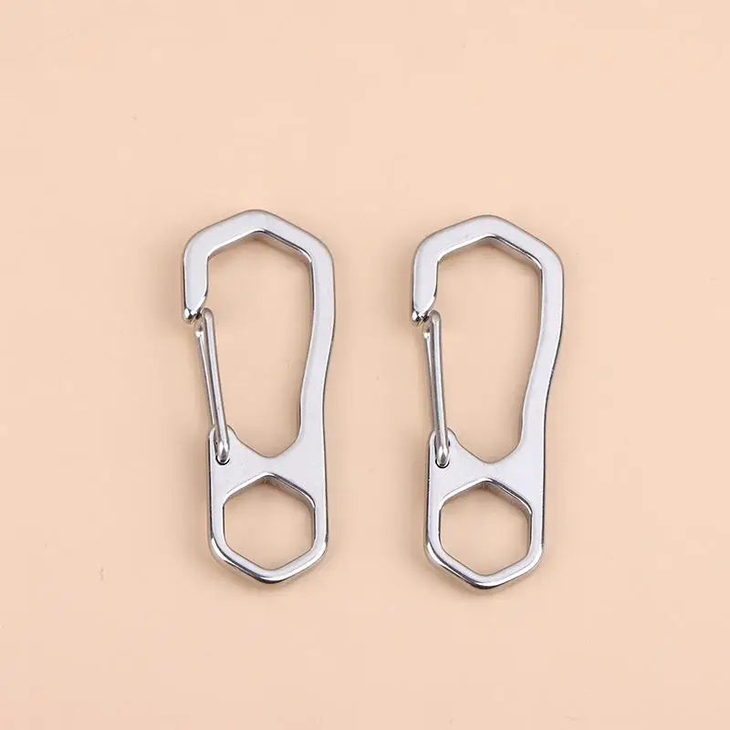 Stainless Steel Carabiner Snap Hooks & Keychain Clips 2/5 Pack Carabiner Snap Hooks PLUSH hexagonal hole 2pcs