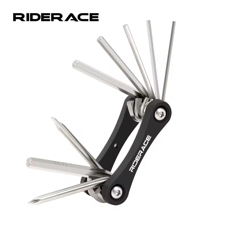 8-in-1 Bicycle Multi-Tool CRV Steel Hex Allen Wrench Set Bicycle Multi-Tool PLUSH black