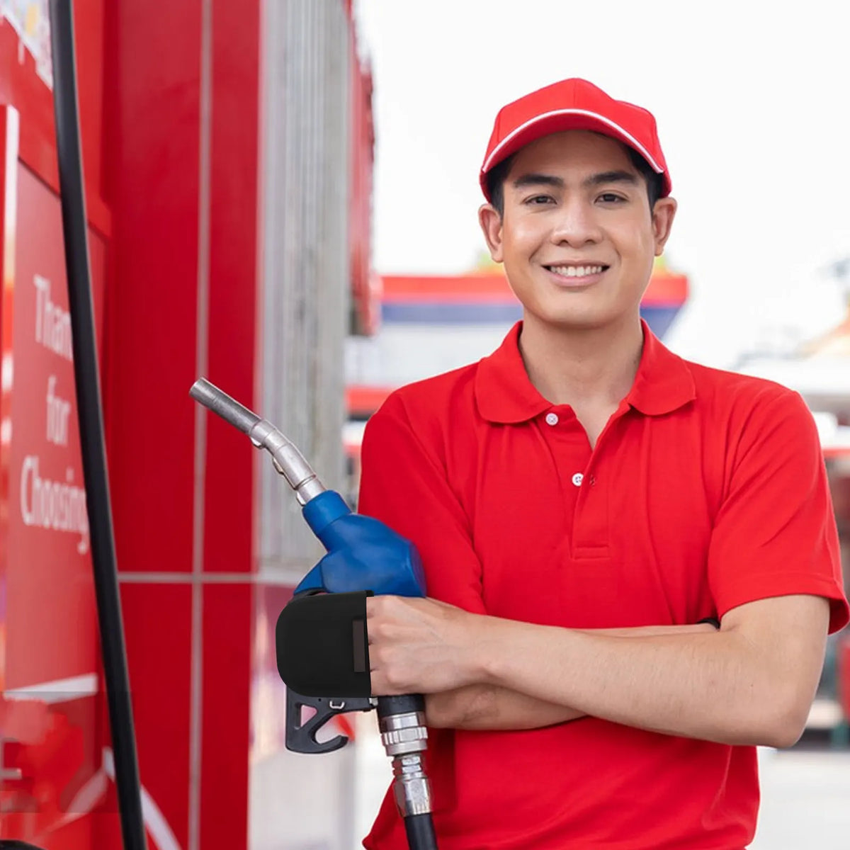 Silicone Gas Pump Gloves – Reusable Non-Slip Fueling Covers Automotive Protective Gloves PLUSH