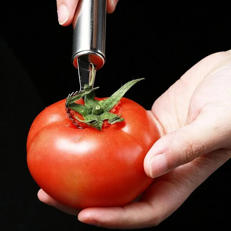 Stainless Steel Fruit Huller & Stem Remover | Strawberry Tomato Fruit Huller Tool PLUSH