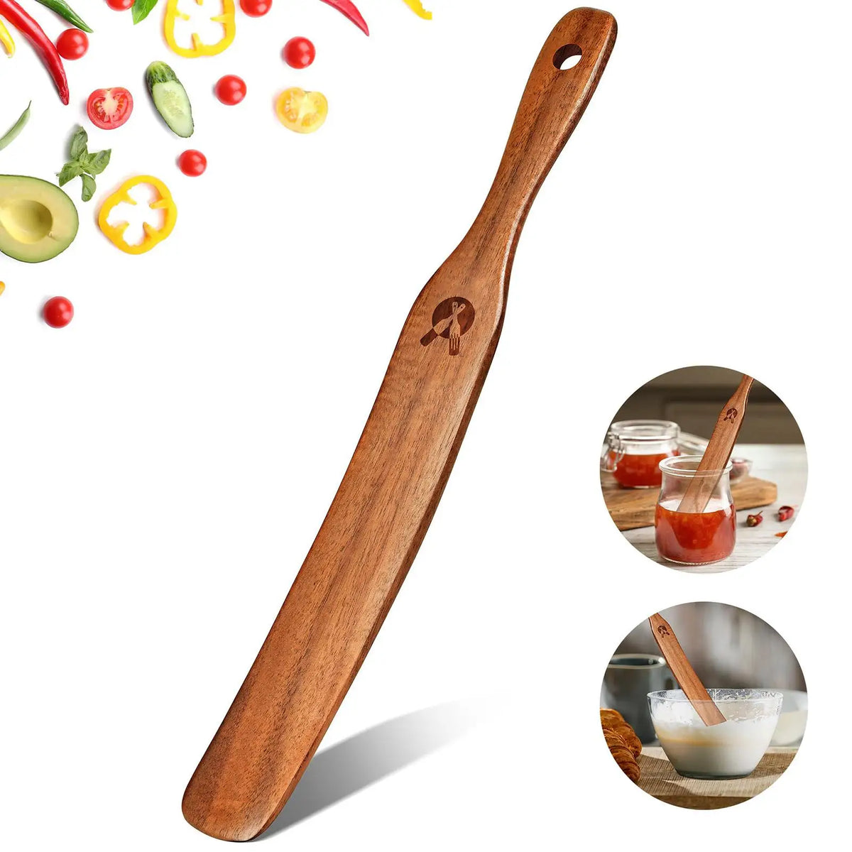 Wooden Dough Scraper & Bread Stirring Spatula | 27.9cm Dough Scraper Spatula PLUSH