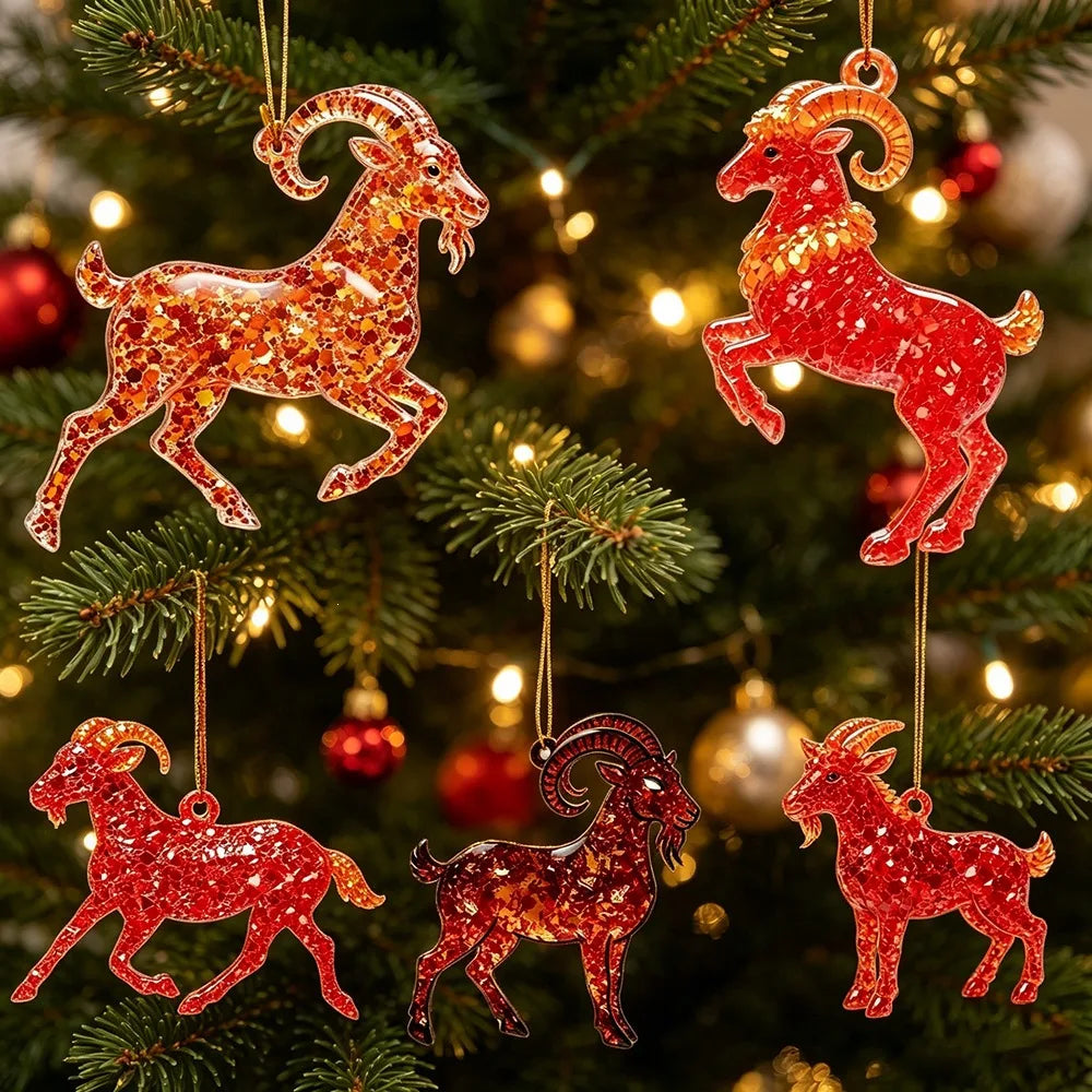 Zodiac Goat Acrylic Keychain – Double-Sided Cartoon Charm Acrylic Keychain PLUSH
