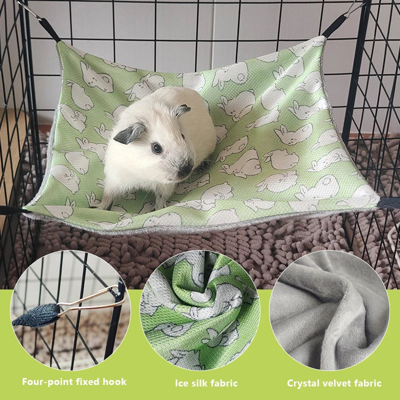 Small Pet Hammock – Breathable Ice Silk for Hamsters & More Small Pet Hammock PLUSH