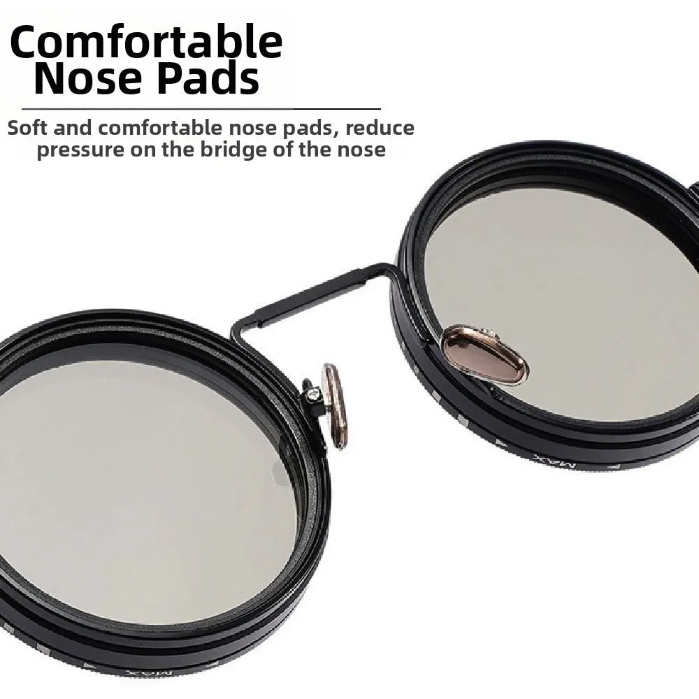ND9 Round Retro Anti-UV Sunglasses with Case | Cycling Fishing Retro Sunglasses PLUSH
