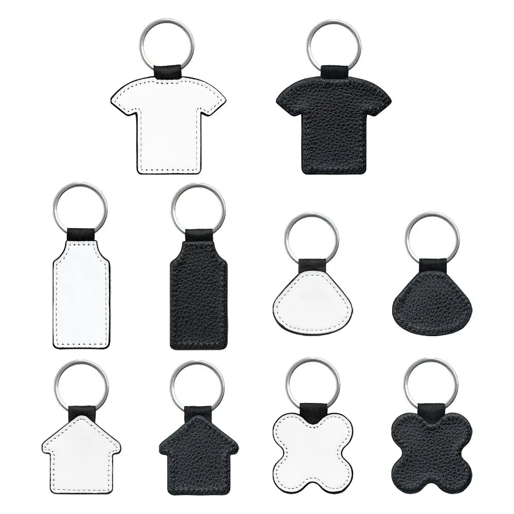 PU Leather Sublimation Blank Keychain – Pebbled Rectangle DIY Sublimation Blank Keychain PLUSH