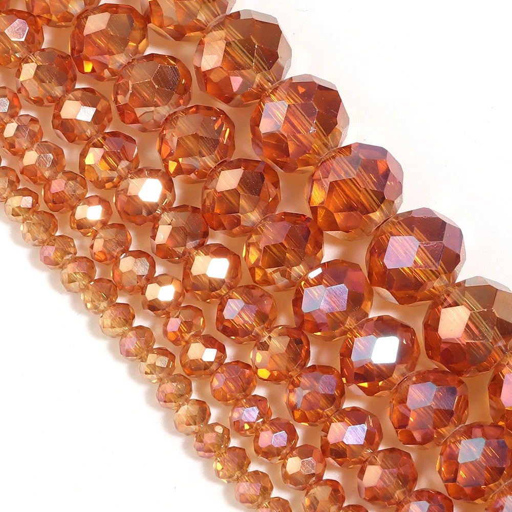 Faceted Rondelle Crystal Glass Spacer Beads | DIY Jewelry Crystal Glass Beads PLUSH