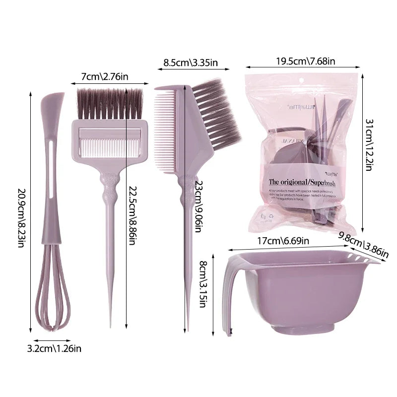 WANMEI All-in-One Hair Dye Kit – Reusable Salon Tools Set Hair Dye Tool Kit PLUSH