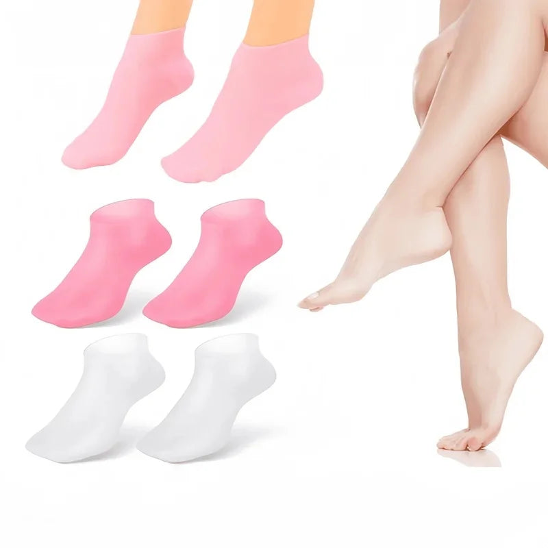 Silicone Moisturizing Foot Socks with Massage Nodules – 1 Pair Foot Care Socks PLUSH
