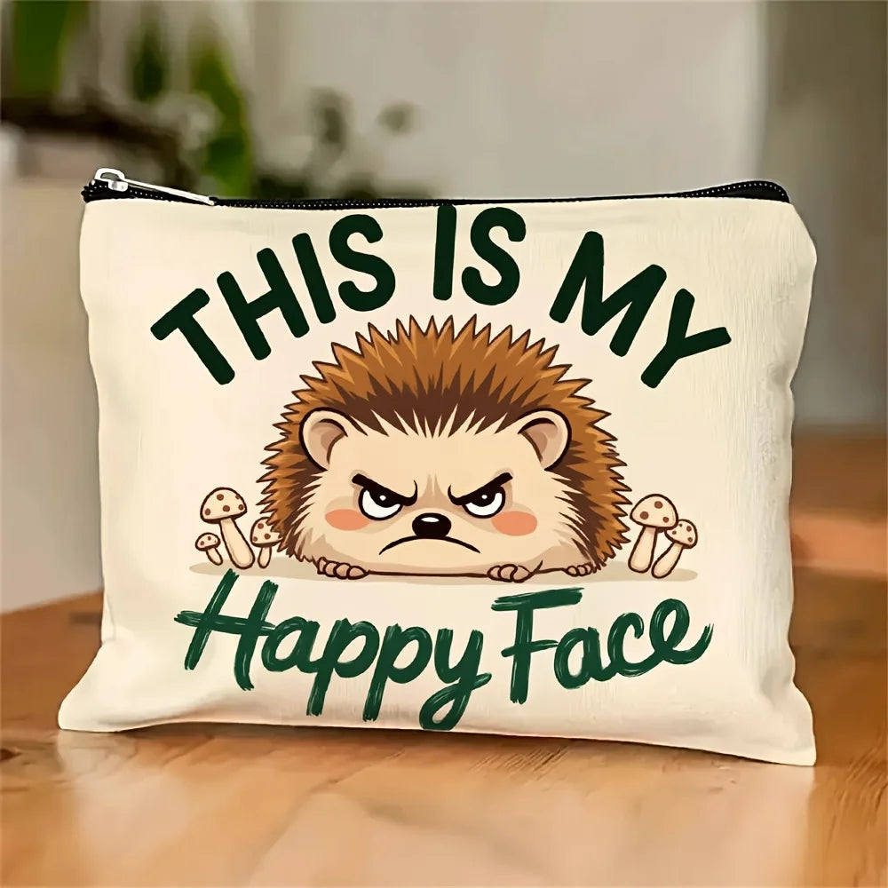 Hedgehog Makeup Bag – Zipper Travel Pouch & Jewelry Organizer Cosmetic Travel Bag PLUSH A