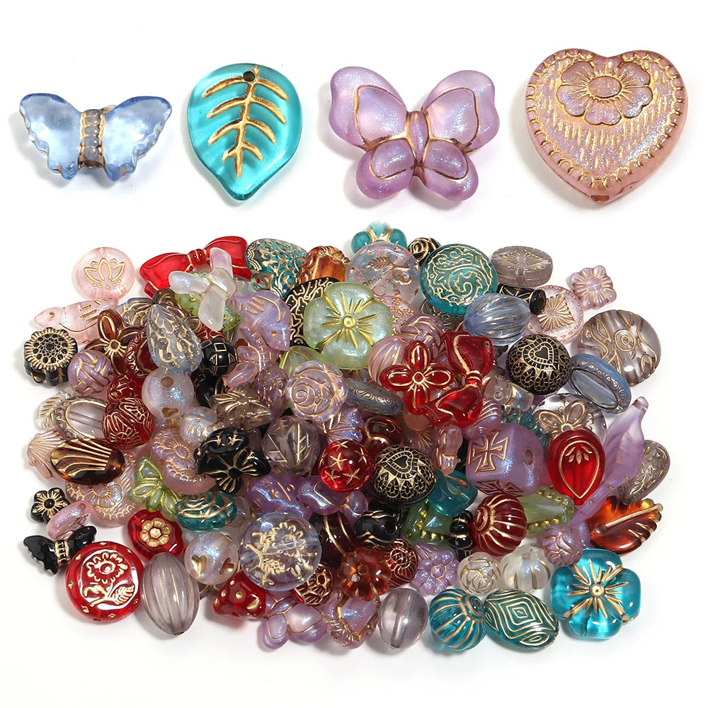50g Vintage Acrylic Butterfly Flower Spacer Beads – DIY Jewelry Acrylic Spacer Beads PLUSH