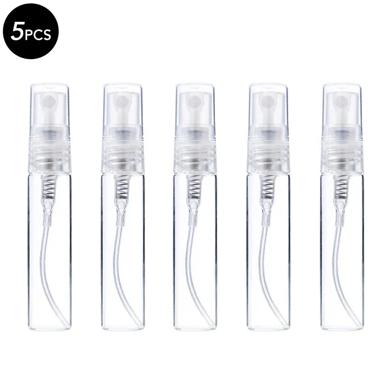 Mini Clear Glass Perfume Vials 3ml 5ml 10ml | 5 & 10 Pack Glass Perfume Vials PLUSH 5pcs 5ml