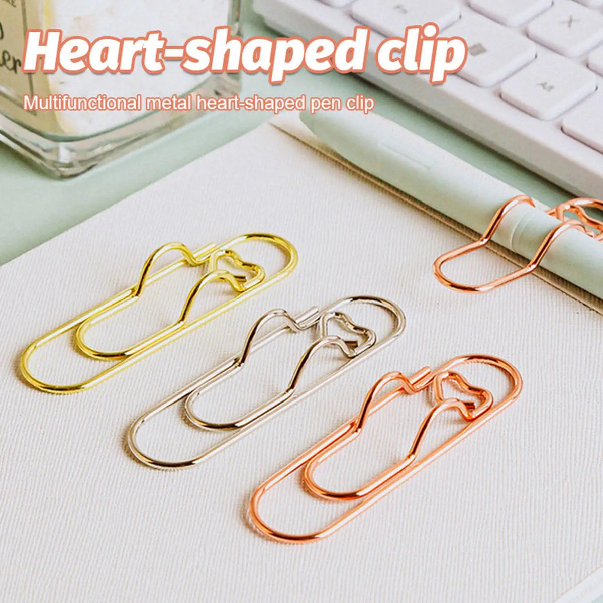 Metal Paper Clips 8pcs – Multicolor Pen & Memo Clip Set Metal Paper Clips PLUSH