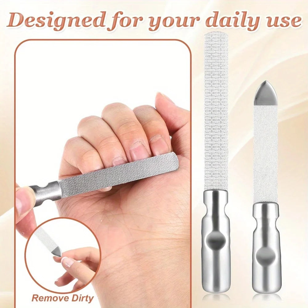 Ouriner Double-Sided Stainless Steel Nail File – Reusable Nail File PLUSH