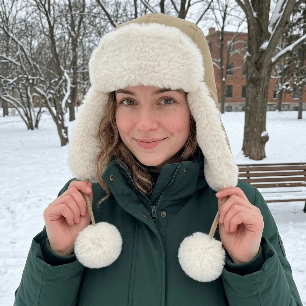 Windproof Winter Pilot Beanie Hat – Plush Cycling Cap Unisex Winter Beanie Hat PLUSH