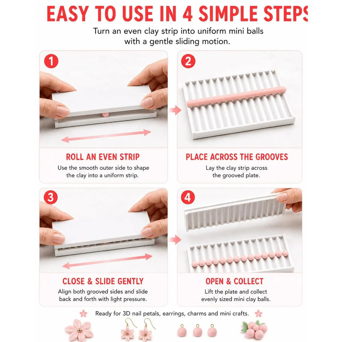 Clay Ball Maker 2–5mm Bead Rolling Mold | DIY Jewelry Tool Clay Bead Roller PLUSH