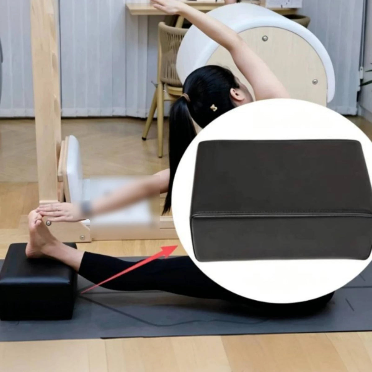 Pilates Reformer Auxiliary Box – Maple Wood & Foam Padded PU Pilates Reformer Box PLUSH
