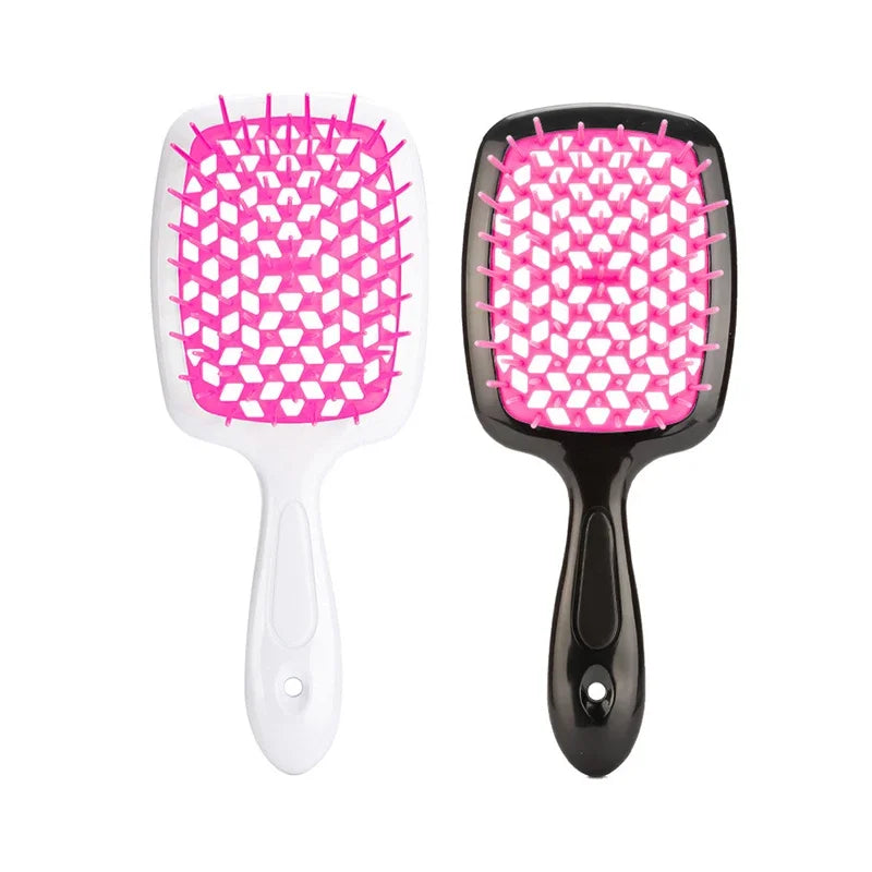 10/20pcs Hollow Out Detangling Hair Comb – Elastic Bristles Detangling Hair Comb PLUSH