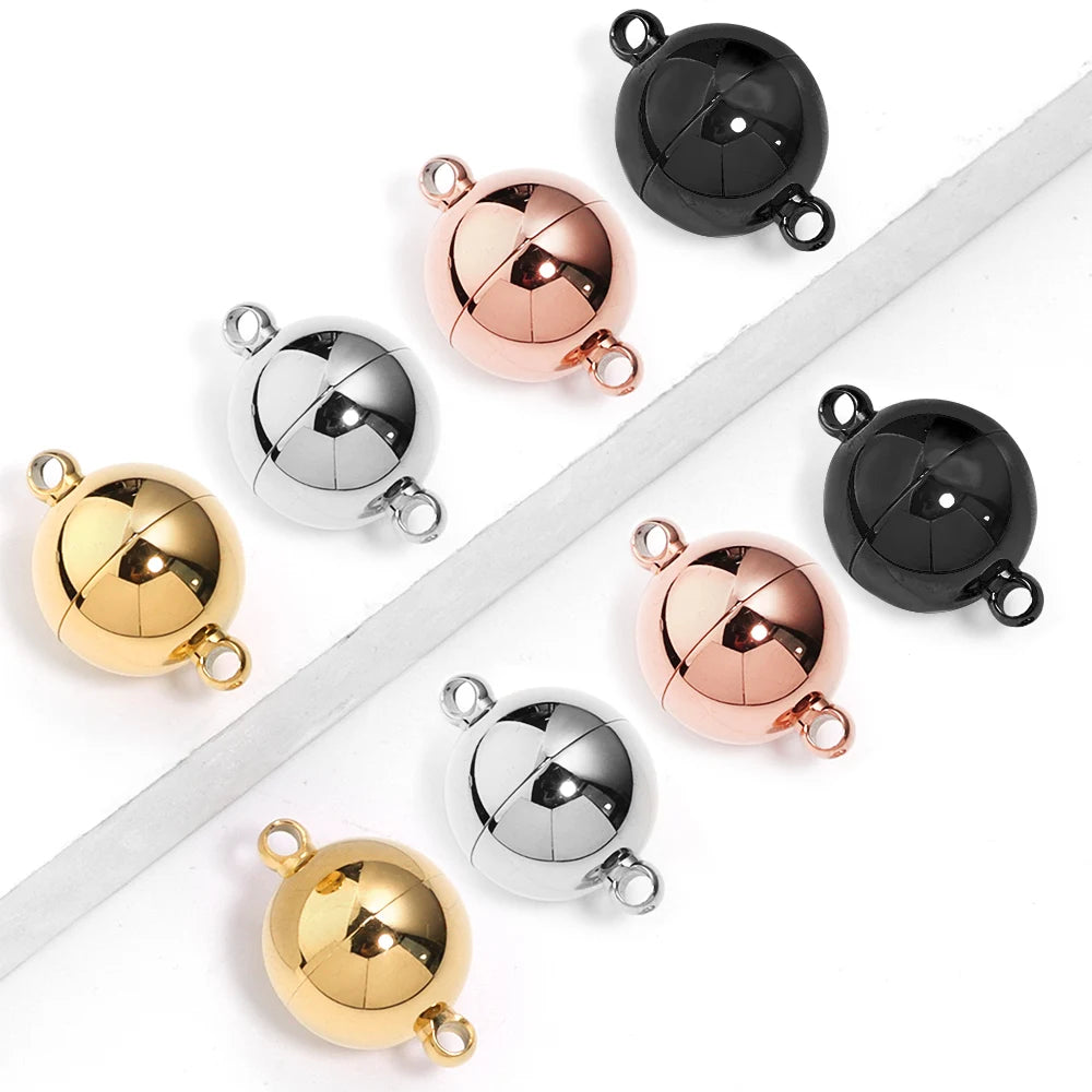 Round Stainless Steel Magnetic Clasps for DIY Jewelry – 2pcs Jewelry Clasp Findings PLUSH