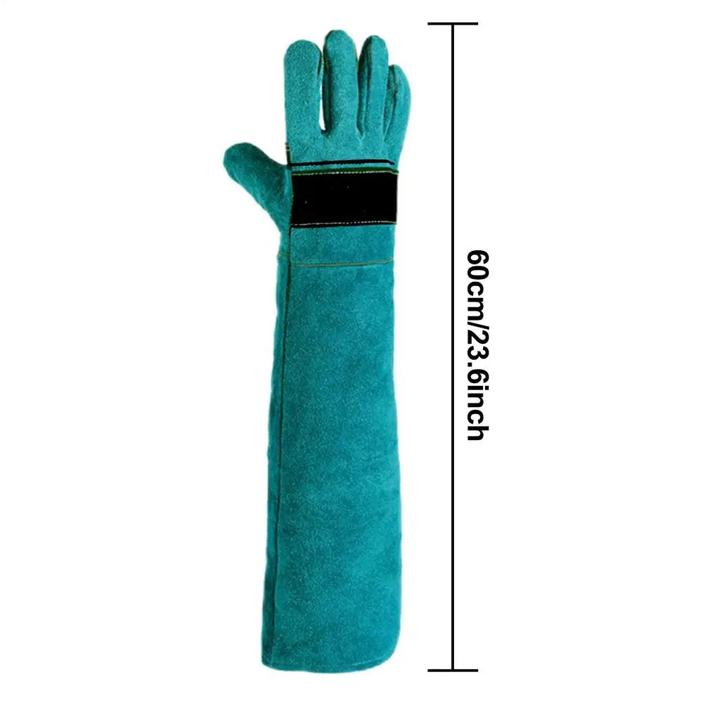 Anti-Bite Leather Gloves for Dog Cat & Bird Handling Pet Safety Gloves PLUSH 60cm