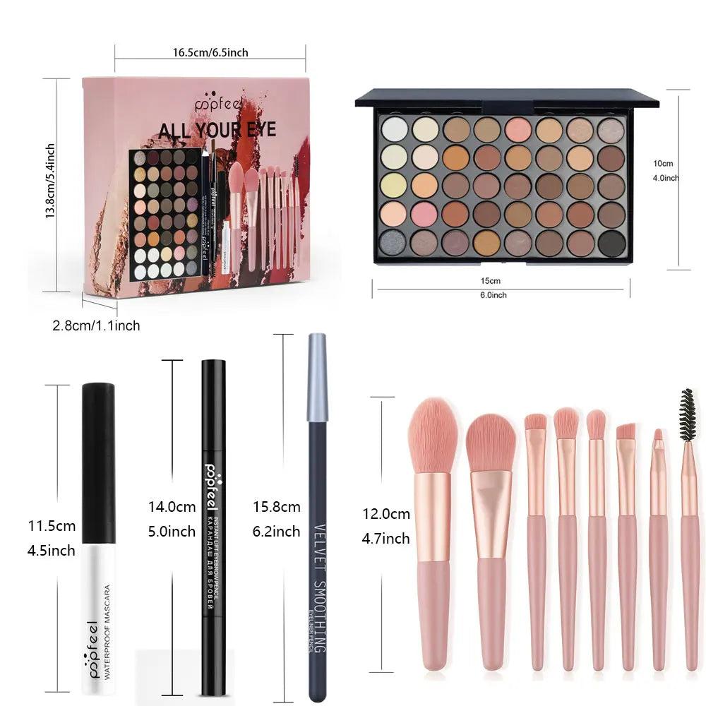 POPFEEL 27-Piece Complete Makeup Gift Set – Holiday Beauty Kit Makeup Gift Set PLUSH