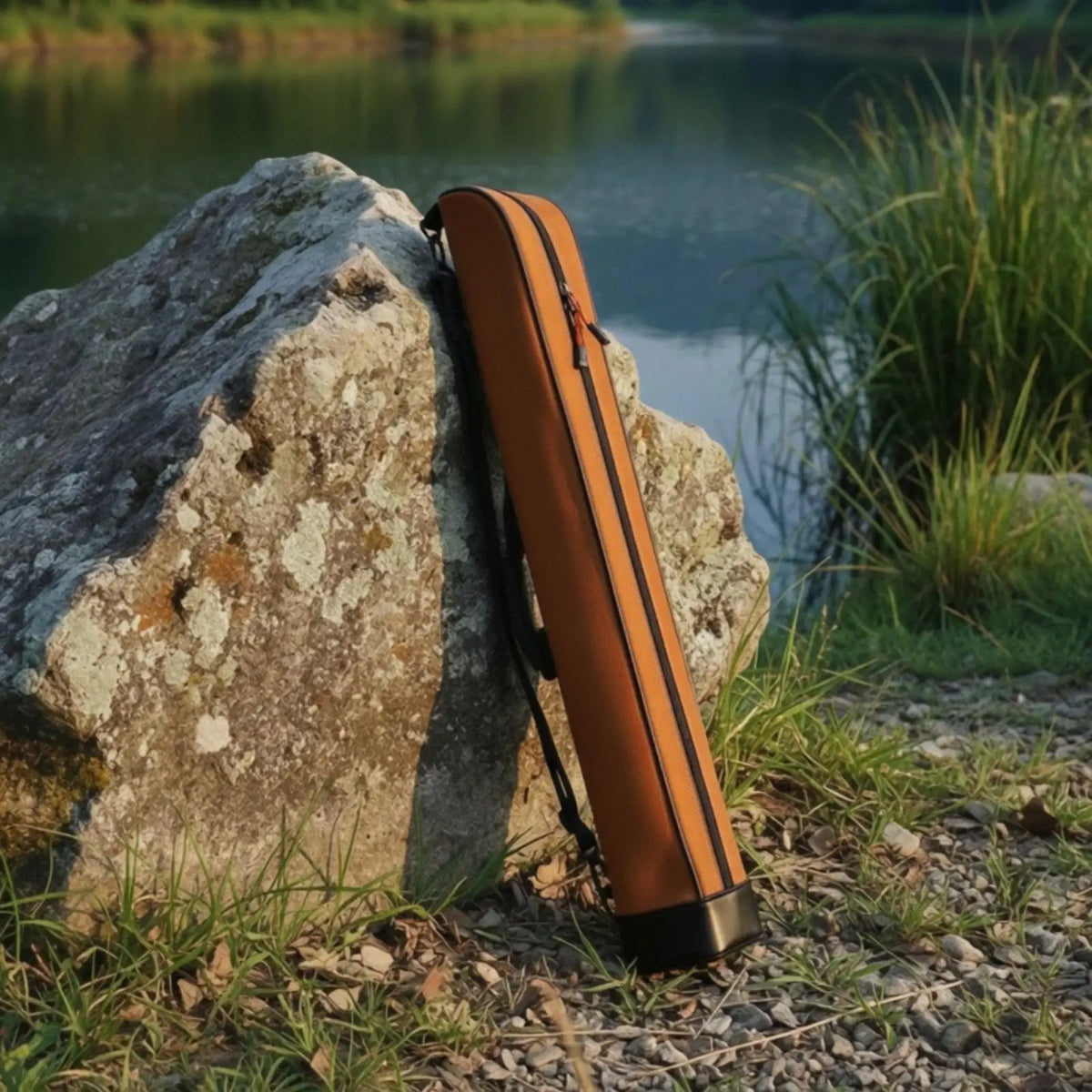 Rigid-Shell Fishing Rod Bag – Zippered Carrying Case Fishing Rod Case PLUSH
