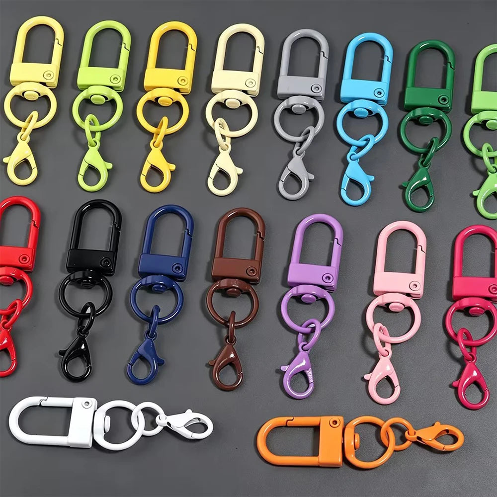 10pcs Multicolor Zinc Alloy Key Chain Lobster Clasp Split Key Rings Jewelry Findings PLUSH