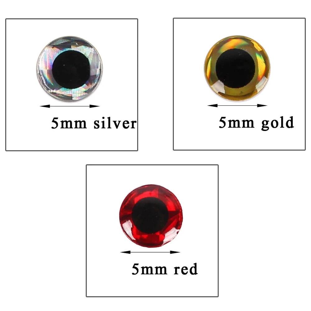 100pcs 3D Holographic Fish Eyes – DIY Fishing Lure Eyes Fishing Lure Eyes PLUSH