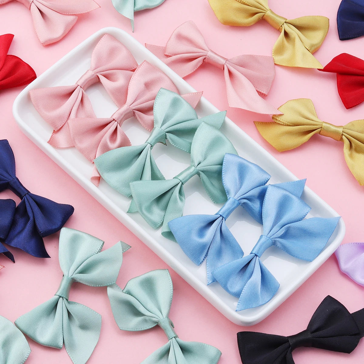 20pcs Satin Ribbon Bows – DIY Craft & Party Decoration Ribbon Bows PLUSH