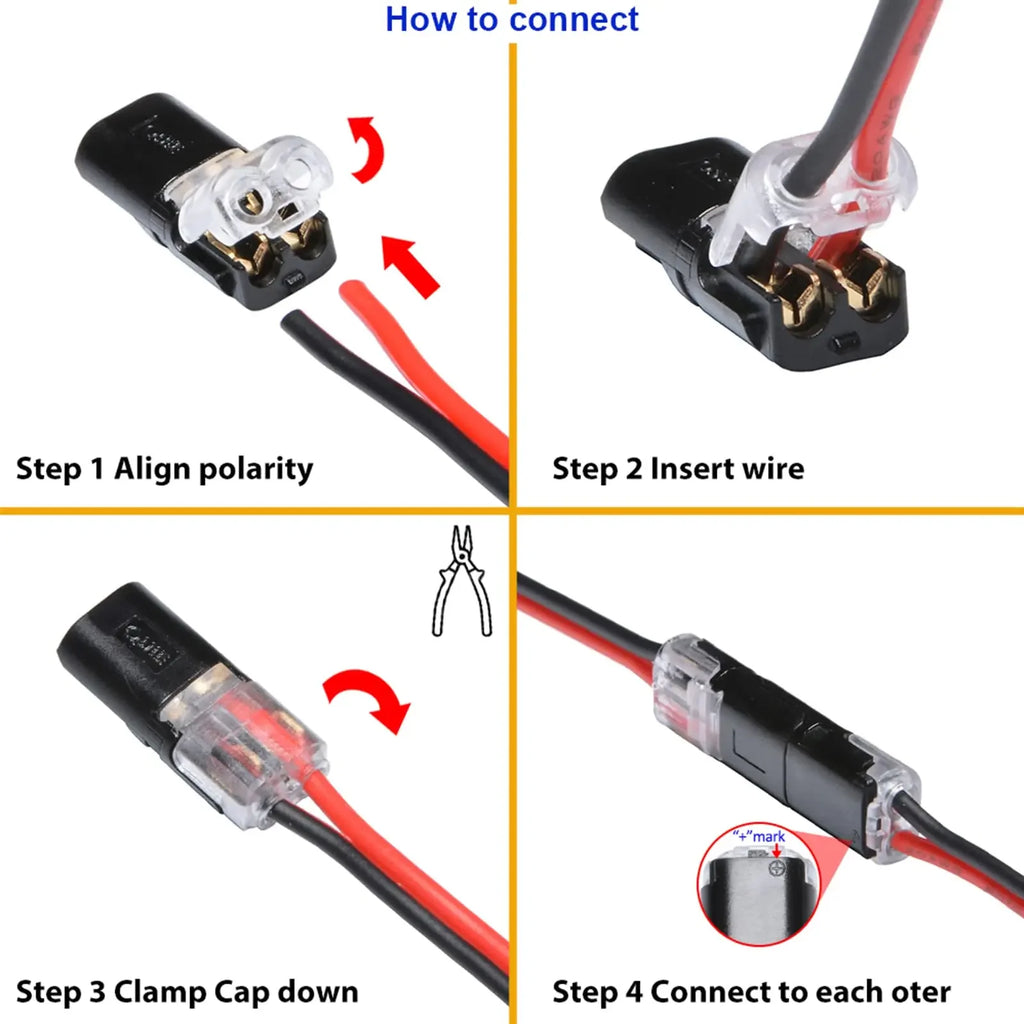 Waterproof 2-Pin Snap Wire Connectors – 20/30pcs Terminal Wire Snap Connector PLUSH