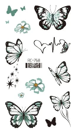 Pink Butterfly Temporary Tattoo Sticker – Waterproof Body Art Temporary Tattoo PLUSH RC-768
