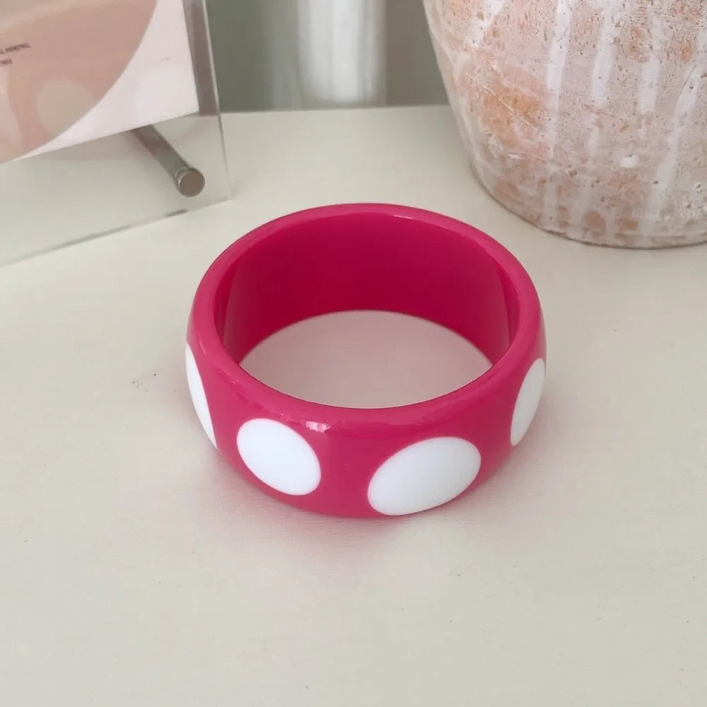 Vintage Resin Polka Dot Bangle – Punk Stackable Cuff Bracelet Cuff Bangle Bracelet PLUSH Style A