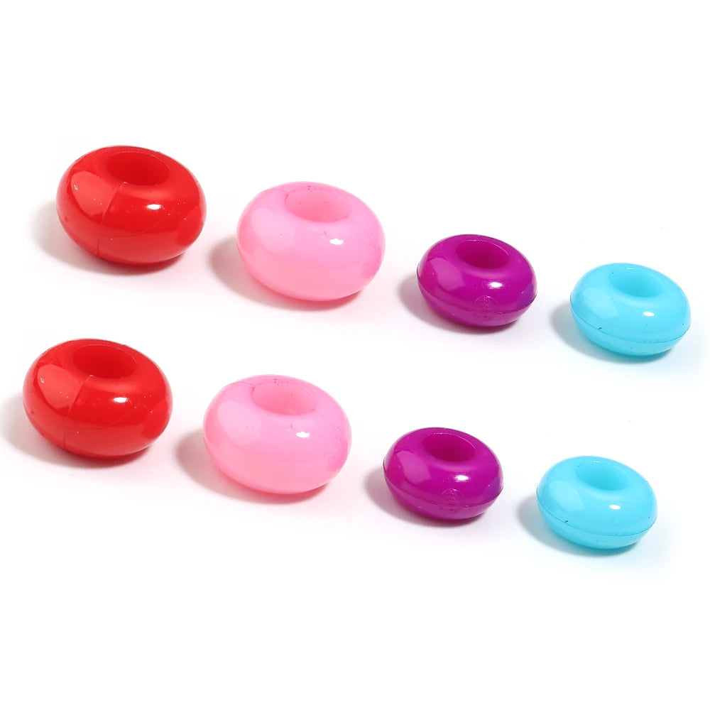 50-100pcs 12/14mm Rondelle Large Hole Acrylic Spacer Beads DIY Acrylic Spacer Beads PLUSH
