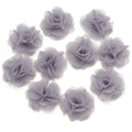 10pcs 2cm Chiffon Organza Flower Appliques – DIY Hair & Decor Fabric Flower Appliques PLUSH Grey