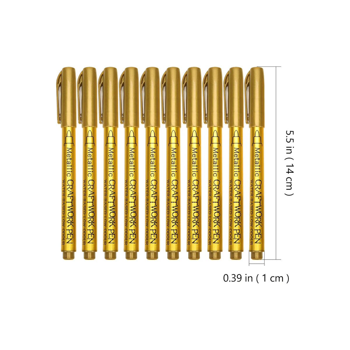 10-Pack Metallic Oil Paint Markers – Permanent Fine Tip Pens Oil Paint Markers PLUSH Golden