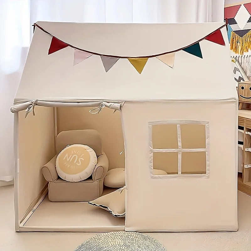Kids Square Play Tent with Bottom Mat & Window – Indoor/Outdoor Kids Play Tent PLUSH