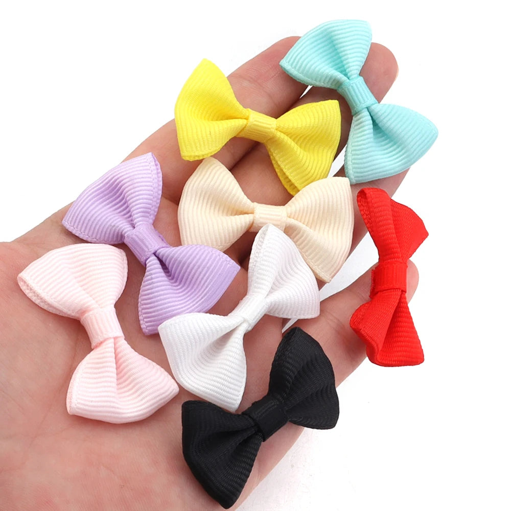 30pcs Mini Satin Ribbon Bows 2.5x4cm – Colorful DIY Craft Bows Ribbon Bows PLUSH