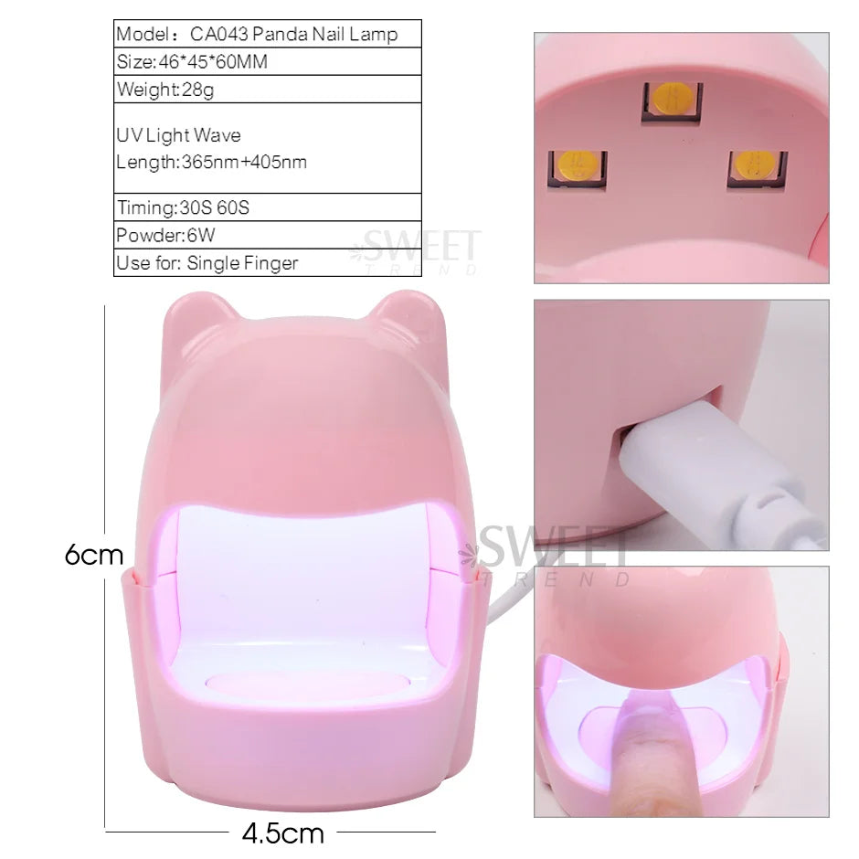 Mini UV LED Nail Lamp – Portable Single Finger Gel Polish Dryer UV LED Nail Dryer PLUSH