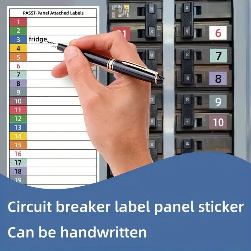 Waterproof Circuit Breaker Labels – Fuse Box Sticker Set Electrical Panel Labels PLUSH