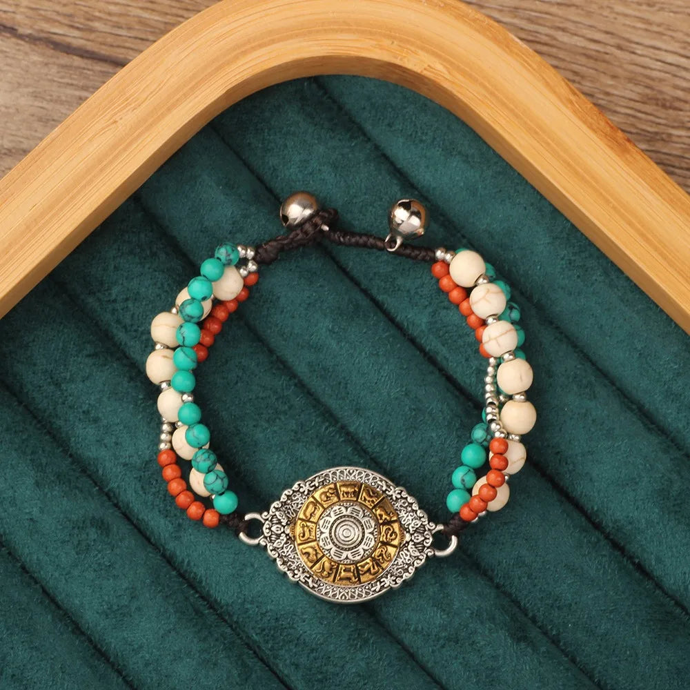 Tibetan Bohemian Beaded Bracelet – Colorful Ethnic Vintage Style Beaded Bracelet PLUSH Style 1